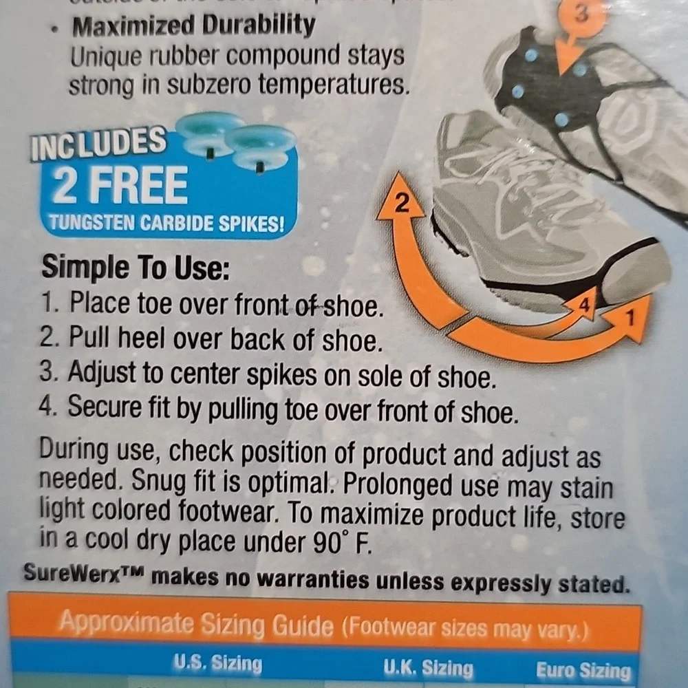 DueNorth Everyday Traction Aids Ice and Snow Size Small/Medium New - Picture 10 of 13
